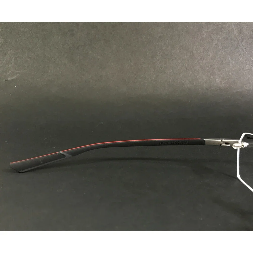 McLaren Eyeglasses Frames ML MS-85 C01 Black Red Rimless Rectangle 53-18-145